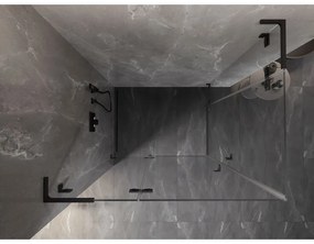 Mexen Lunar, L Duo výklopný sprchový kút 105 x 85 cm, 8mm číre sklo, čierny profil, 834L-105L-085P-70-00