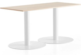 Stôl ALVA, 1400x700x720 mm, biela, breza