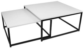 Kondela Set dvoch konferenčných stolíkov, matná biela/ čierna, KASTLER NEW TYP 1