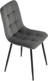 Jedálenská stolička zamatová, sivá CT-281 GREY4