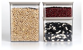 STEFANPLAST Súprava 3 obdĺžnikových dóz Tosca, transparetná/modrá