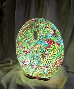 Stolná lampa DONAT zelená, 36 cm, mozaika, ručná práca,