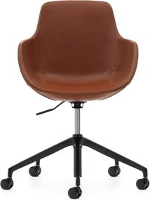 Koňakovohnedá kancelárska stolička z imitácie kože Tissiana – Kave Home