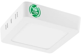 LED svietidlo na povrchovú montáž White Square 6W 360lm 4000K Neutral ECOLIGHT