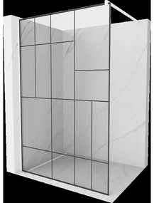 Mexen Kioto sprchová stena 110 x 200 cm, transparentnéné/čierny vzor 8 mm, biela - 800-110-101-20-78