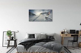 Obraz plexi Doska v snehu horách 100x50 cm