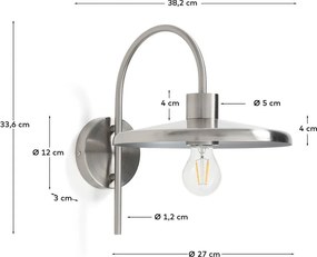 Nástenné svietidlo v striebornej farbe ø 27 cm Nuvira – Kave Home