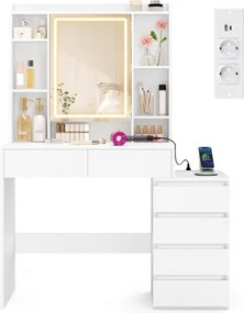 Toaletný stolík so zrkadlom a LED osvetlením RDT144WB01