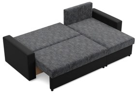 Rohová rozkladacia sedacia súprava LUNA Sivá/čierna I