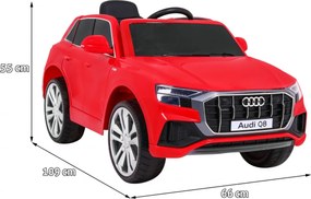 Ramiz Audi Q8 Lift na batérie pre deti Červené SUV + diaľkové ovládanie