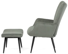 Relaxačné kreslo s podnožkou L7285 GRN6, zelené