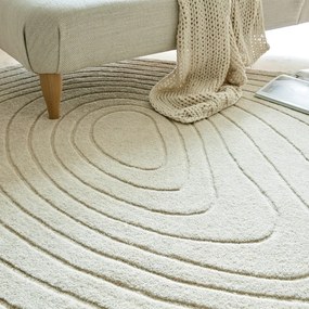 Krémový vlnený koberec 200x290 cm Puddle Wool - Flair Rugs