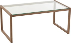 Konferenčný stolík NATURELE so sklenenou doskou 90x50 cm, tmavohnedý