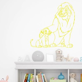 Veselá Stena Samolepka Mufasa a Simba Leví kráľ Farba: žlutá, Veľkosť: 80 x 81 cm