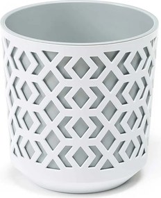 PLASTOVÝ KVETINÁČ ETNIC SADA 2KS 14,8X13,9 CM+20,1X19,5 CM BIELA