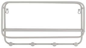 Svetlosivý kovový nástenný vešiak s poličkou Feira – House Nordic