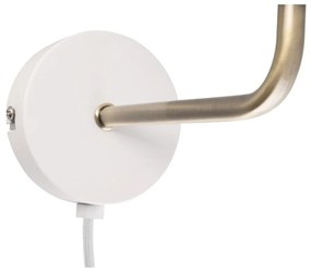 Nástenná lampa v bielo-zlatej farbe Leitmotiv Bonnet, výška 25 cm