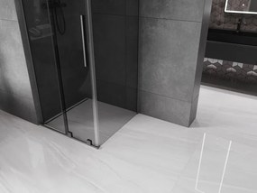 Mexen Velar L, sprchový kút s posuvnými dverami 100 x 100 cm, 8mm šedé sklo, brúsený grafit, 871-100-100-43-95