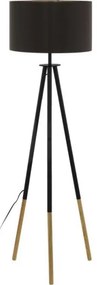 Eglo 55291 - Stojacia lampa BIDFORD 1xE27/60W/230V čierna/hnedá