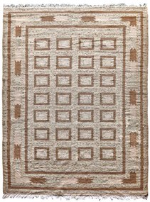 Ručne viazaný kusový koberec Guggenheim DESP P81 Brown Natural, 80x150, hnedá, chodba / predsieň, Diamond Carpets India