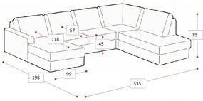 Antracitová ženilková rohová pohovka (ľavý roh/do tvaru "U") Fabian – Scandic