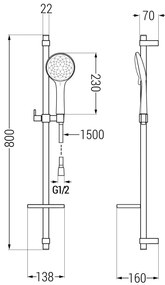 Mexen sprchový set DQ74, čierna, 785744581-70