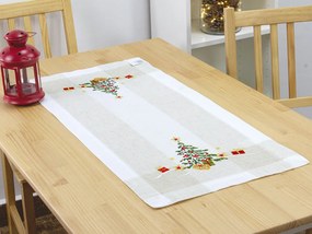Vianočný vyšívaný obrus Christmas tree TiaHome - 40x160cm