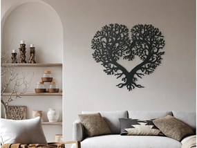 drevko Strom života Srdce Rozmer obrazu: 65 x 71 cm, Farba dekorácie: Čierna