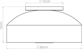 Stropné svietidlo Omiq, 1x biele kovové tienidlo, (biely plast), (fi 30 cm)