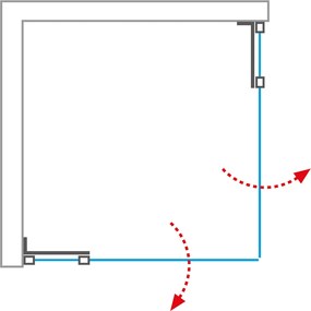 Roth Štvorcový alebo obdĺžnikový sprchový kút GDO1N+GDO1N - bez vaničky ROTH-Variant: šírka prvých dverí: 80 cm, šírka druhých dverí: 90 cm, orientác…