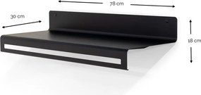 Čierny kovový nástenný vešiak s poličkou 78 cm Sway – Spinder Design
