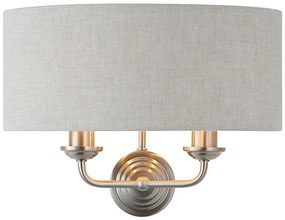 Endon 94403 - Nástenné svietidlo HIGHCLERE 2xE14/40W/230V šedá/matný chróm