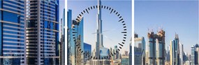 Obraz - Dubajskej ráno (s hodinami) (90x30 cm)