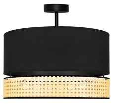 Duolla - Prisadený luster DOUBLE RATTAN 1xE27/15W/230V pr. 40 cm čierna/béžová