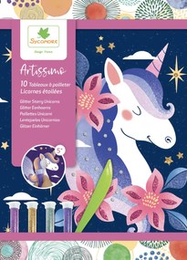 Artissimo - trblietkové pieskovanie - Jednorožce v noci