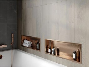 Mexen X-Wall-R, polica na zapustenie s prírubou  60 x 20 cm, medená matná - 19C0602010