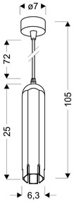 Candellux TUBE Luster 1X50W GU10 6,3/25 WHITE 31-77684