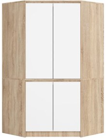 Rohová skriňa S100 4D CLP dub sonoma / biela