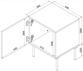 Cama Nočný stolík Siena (2 ks) - čierna