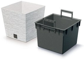 Kvetináč FURU SQUARE LOW ECO WOOD 29,5 cm biely