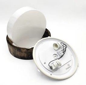 Stropné kúpeľňové svietidlo OAK SMOKY 2xE27/15W/230V IP54, pr. 27,5 cm, dub/hned