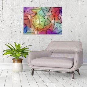 Sklenený obraz - Polygonálna abstrakcia (70x50 cm)