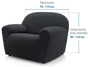 Super strečové poťahy HARMONIA antracitová kreslo (š. 70 - 110 cm)