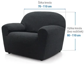 Super strečové poťahy HARMONIA antracitová kreslo (š. 70 - 110 cm)
