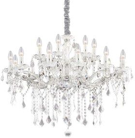 Ideal Lux - Krištáľový luster na reťazi FLORIAN 18xE14/40W/230V pr. 86 cm číra