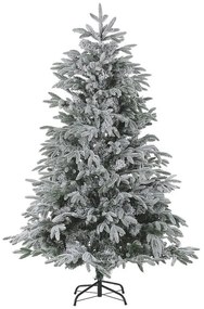 Zasnežený umelý vianočný stromček 180 cm biely BASSIE Beliani