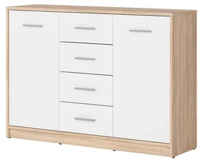 Komoda BRW Nepo Plus 6 (dub sonoma + biela) . Akcia -35%. Vlastná spoľahlivá doprava až k Vám domov. 1098302