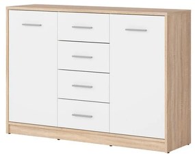 Komoda BRW Nepo Plus 6 (dub sonoma + biela) . Vlastná spoľahlivá doprava až k Vám domov. 1098302