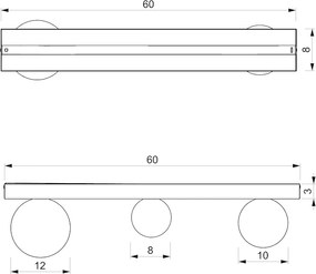 Stropné svietidlo Bibione, 3x biele sklenené tienidlo, g
