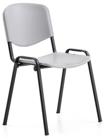 Stolička NELSON, plastové sedadlo, čierna, svetlošedá
